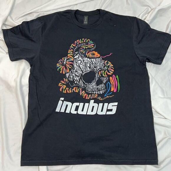 Retro Incubus T-Shirt - Men's Large, Psychedelic Skull & snake, rock band tee - Picture 1 of 4